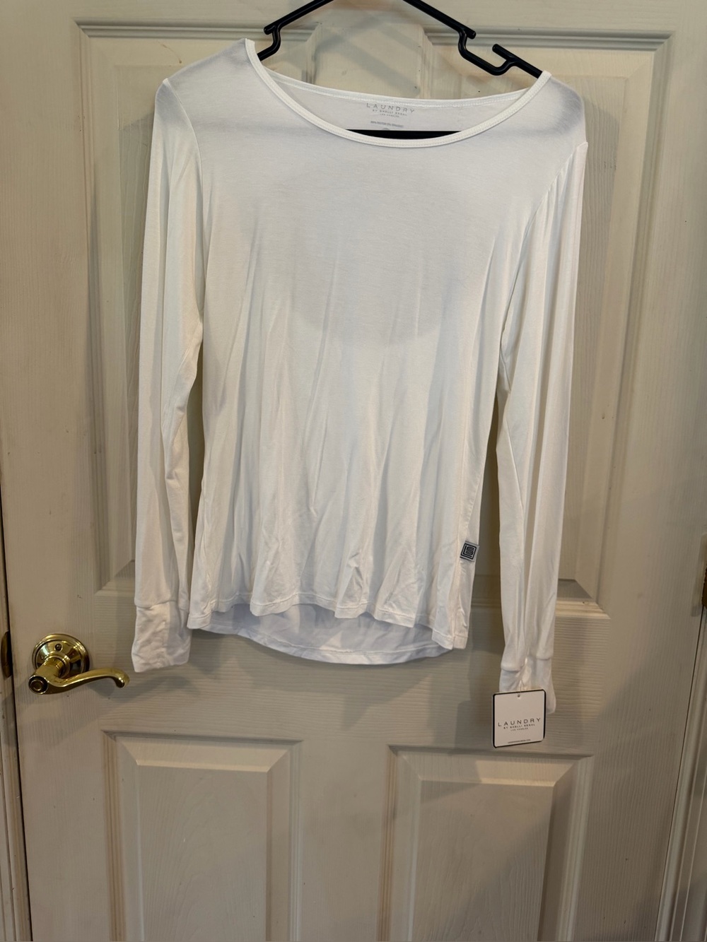 NWT LAUNDRY LONG SLEEVE CUT OUT BACK RAYON BLEND TOP SIZE SMALL